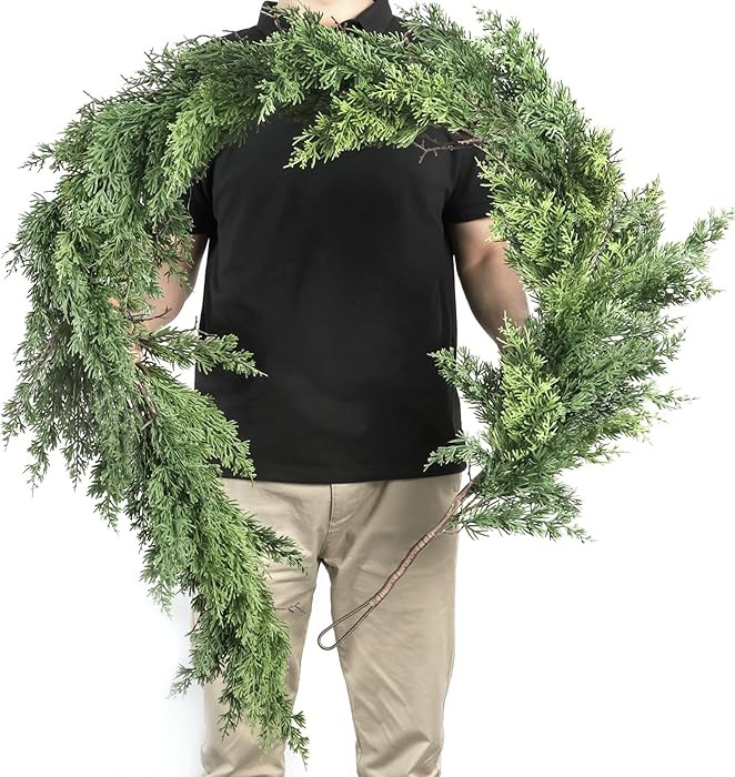 Artgar 6 Ft Christmas Cedar Garland - Realistic Greenery Cypress Garlands - Real Touch Artificial... | Amazon (US)