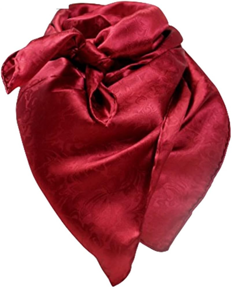 Wyoming Traders Wild Rag Red Silk Jacquard Sarf, 34.5 in by 34.5 in square | Amazon (US)