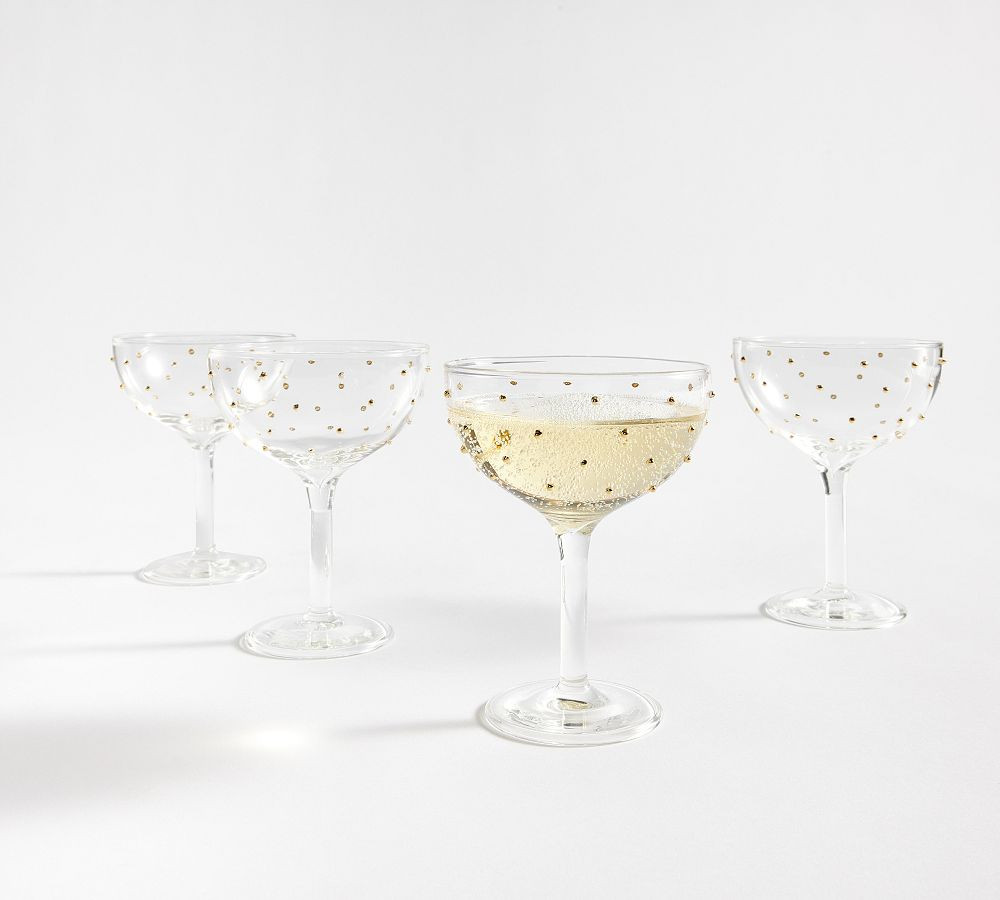 Confetti Celebration Coupe Glasses - Set of 4 | Pottery Barn (US)