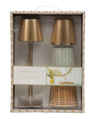 4pk 14x4.5 Rechargeable Lamp With 4 Interchangeable Shades | TJ Maxx