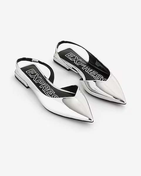 Pointed Toe Cutout Slingback Flats | Express