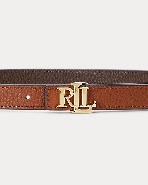 Logo Reversible Leather Skinny Belt | Ralph Lauren (UK)