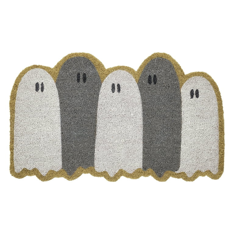 My Texas House Grey/White Ghosts Halloween Outdoor Coir Doormat, 18" x 30" | Walmart (US)