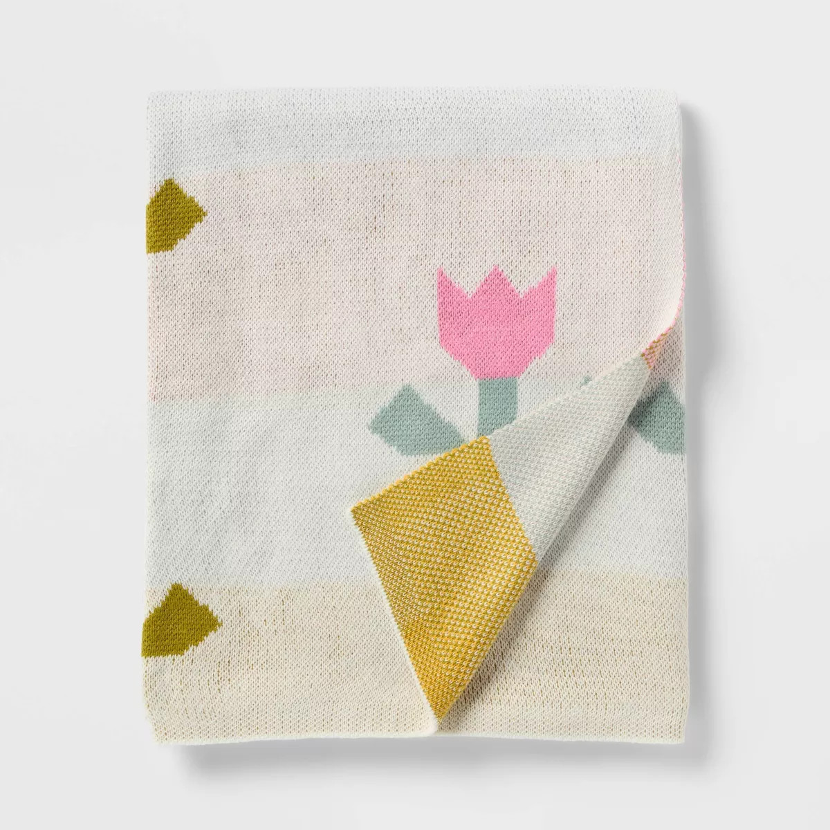 48"x58" Quilted Tulip Kids' Throw Blanket Cream - Pillowfort™ | Target