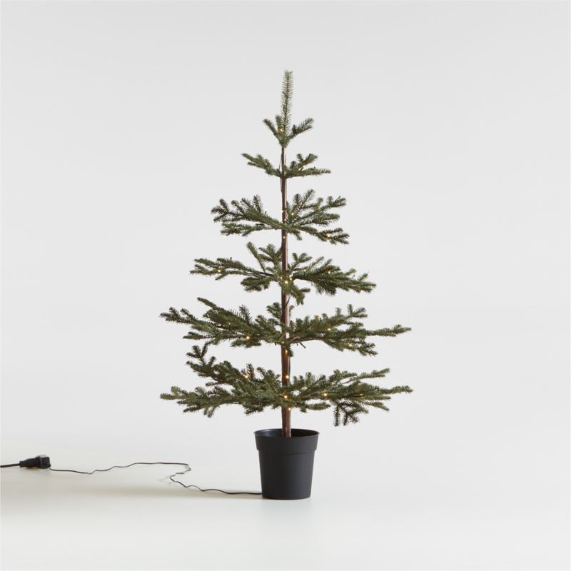 Faux Pine Pre-Lit LED Christmas Tree with White Lights 4' + Reviews | Crate & Barrel | Crate & Barrel