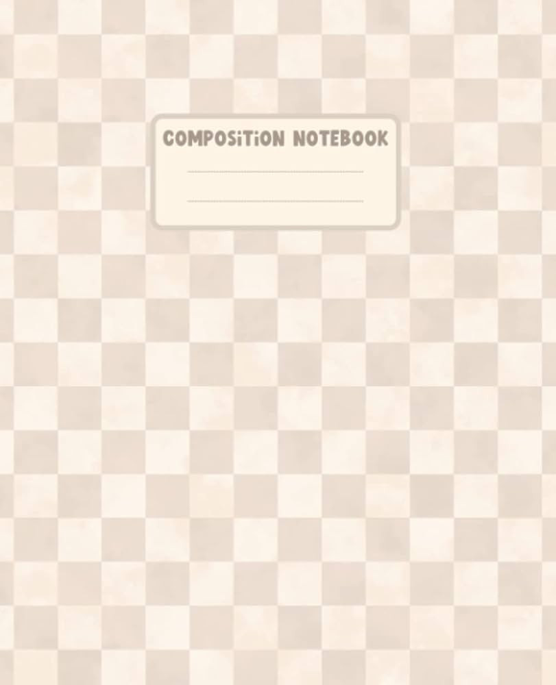Checkered Notebook: Beige Composition Notebook - College Ruled Paper - Cute Pastel Brown Aestheti... | Amazon (US)
