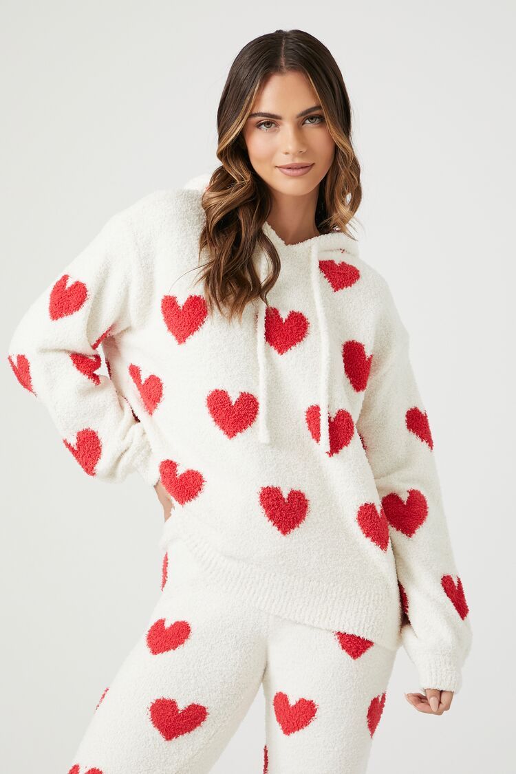 Heart Print Pajama Hoodie | Forever 21 (US)