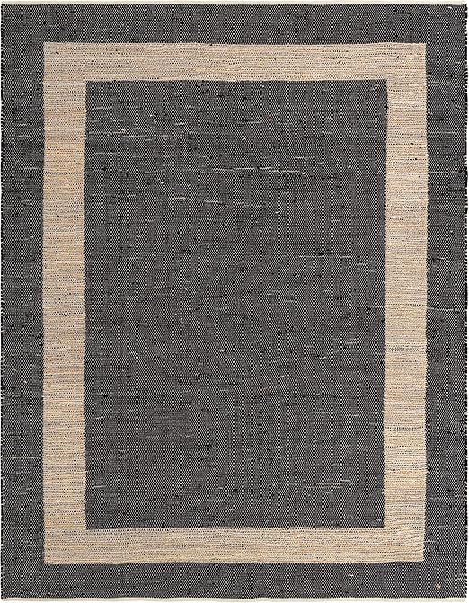 Unique Loom Chindi Jute Collection Area Rug (10' x 14' 1" Rectangle, Black/ Navy Blue) | Amazon (US)