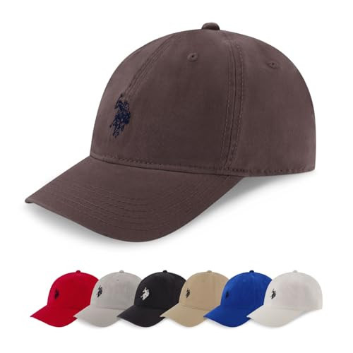 U.S. Polo Assn. Baseball Cap, Dark Grey, One Size, Cotton, Adjustable with Pony Logo, Men's | Amazon (US)