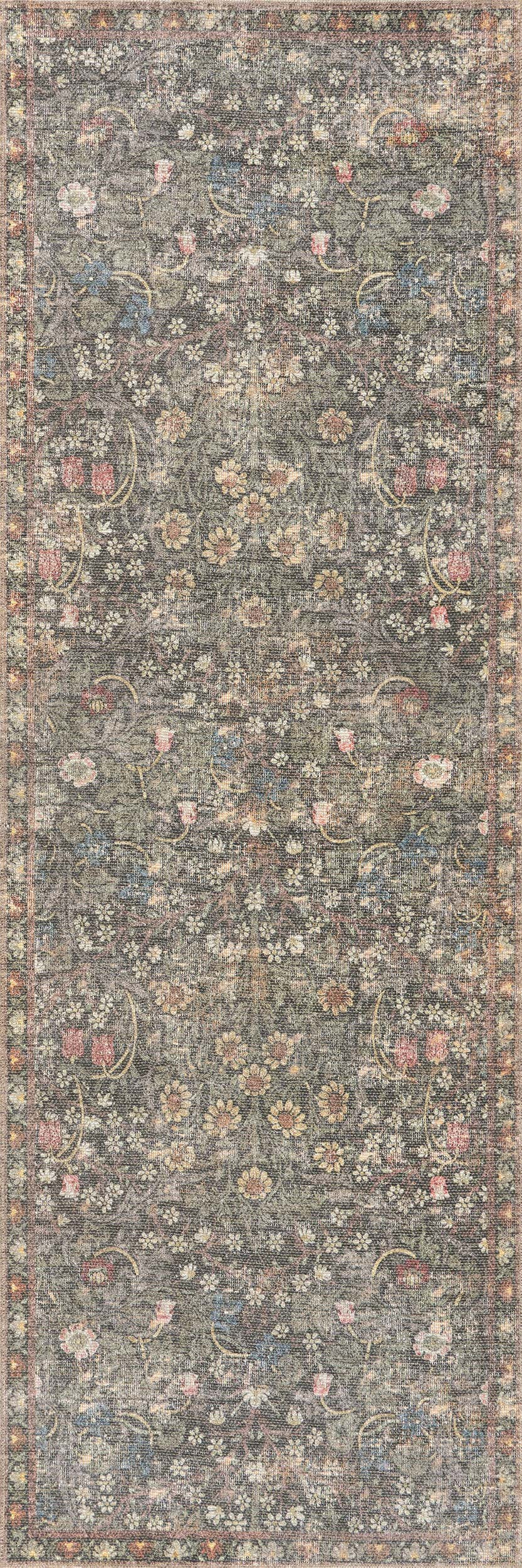 Color: GreenIndray Traditional Floral and Paisley Rug | Green Green swatchShape: RunnerRectangleR... | Rugs USA