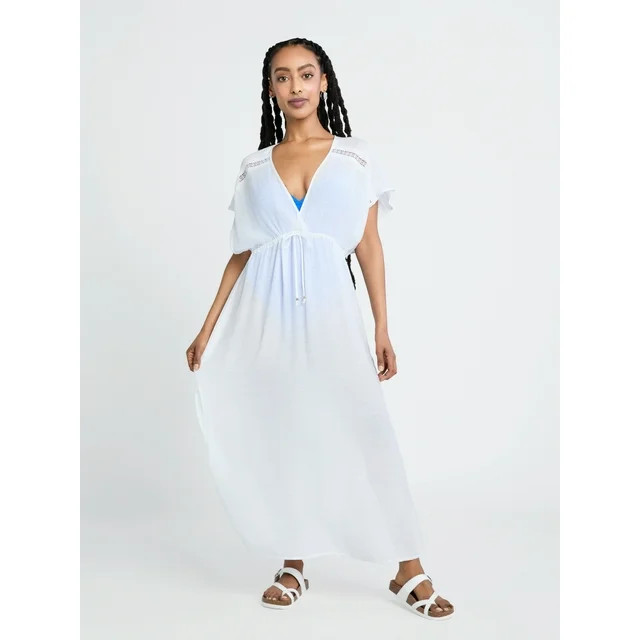 Time and Tru Women’s and Women’s Plus Midi Coverup Dress, Sizes XS-3X | Walmart (US)