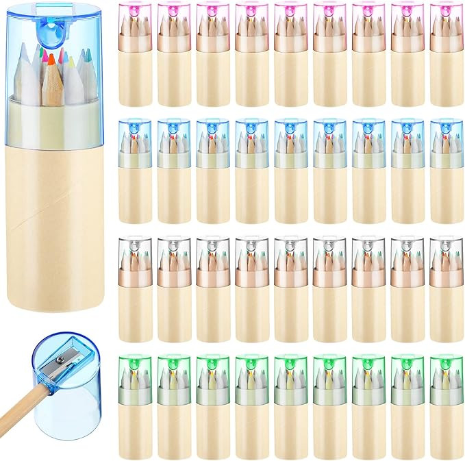 Kosiz 48 Pack Mini Drawing Colored Pencils Bulk for Kids with Sharpener Portable Color Pencils in... | Amazon (US)