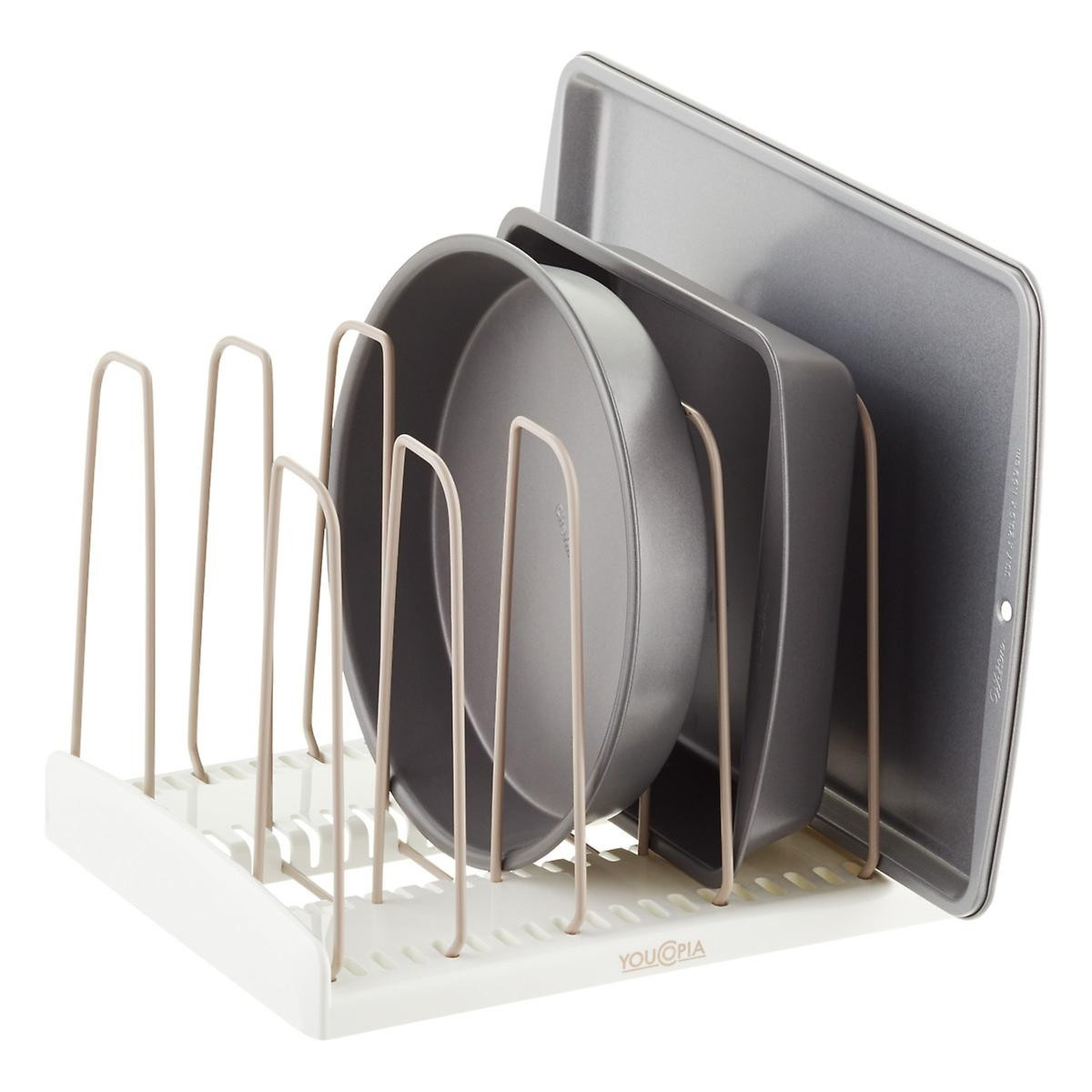 YouCopia White StoreMore Adjustable Cookware Rack | The Container Store