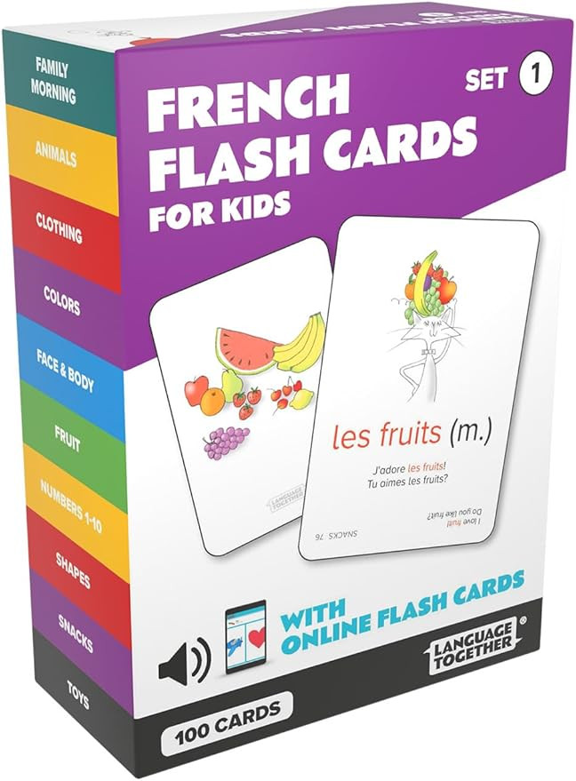 French Flash Cards for Kids: 100 First French Words with Online Audio - Learn Colors, Shapes, Num... | Amazon (US)
