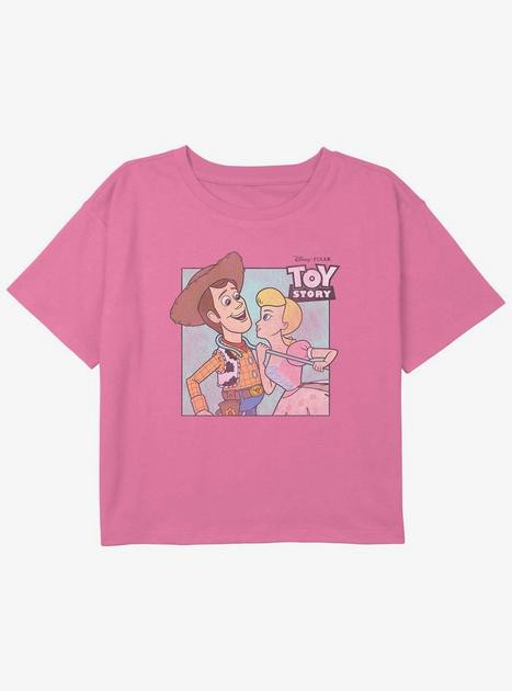Disney Pixar Toy Story Woody & Bo Peep Girls Youth Crop T-Shirt | BoxLunch