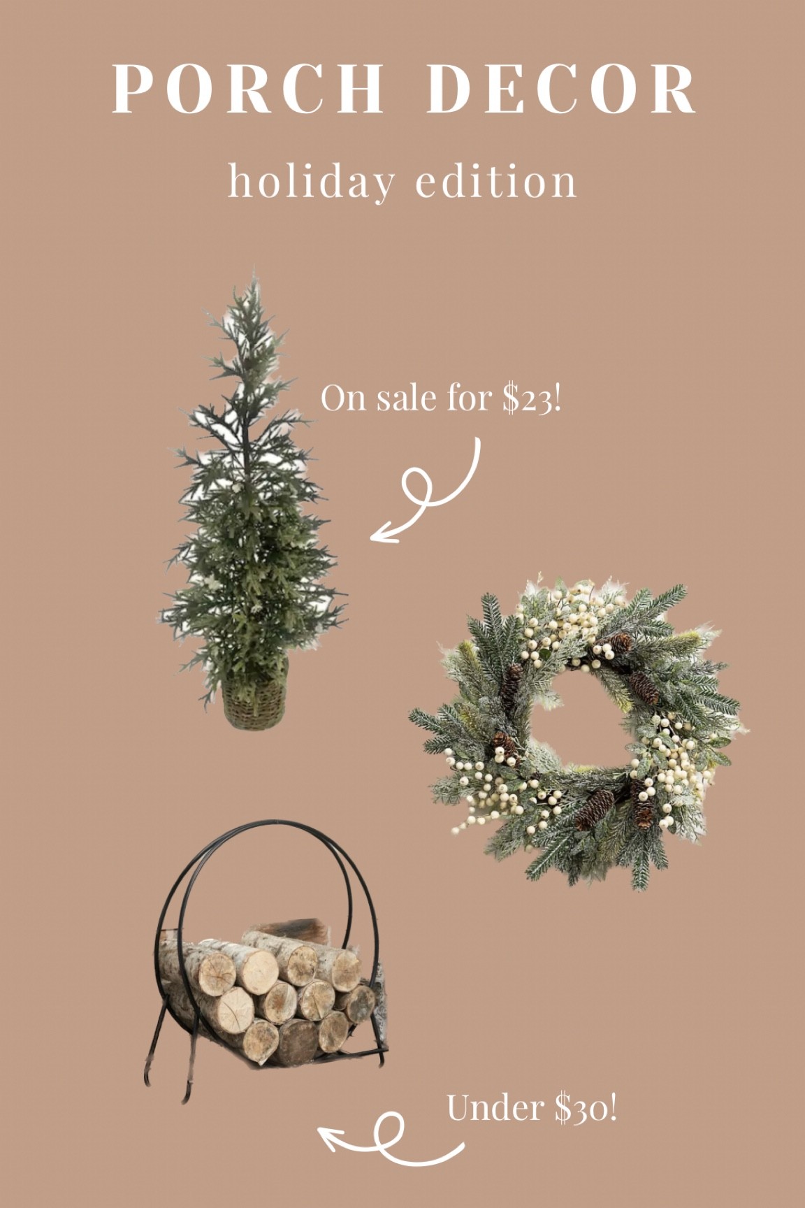 My holiday porch decor inspiration 🌲 #holidaydecor #holidayporch 

#LTKunder50 #LTKhome #LTKHoliday