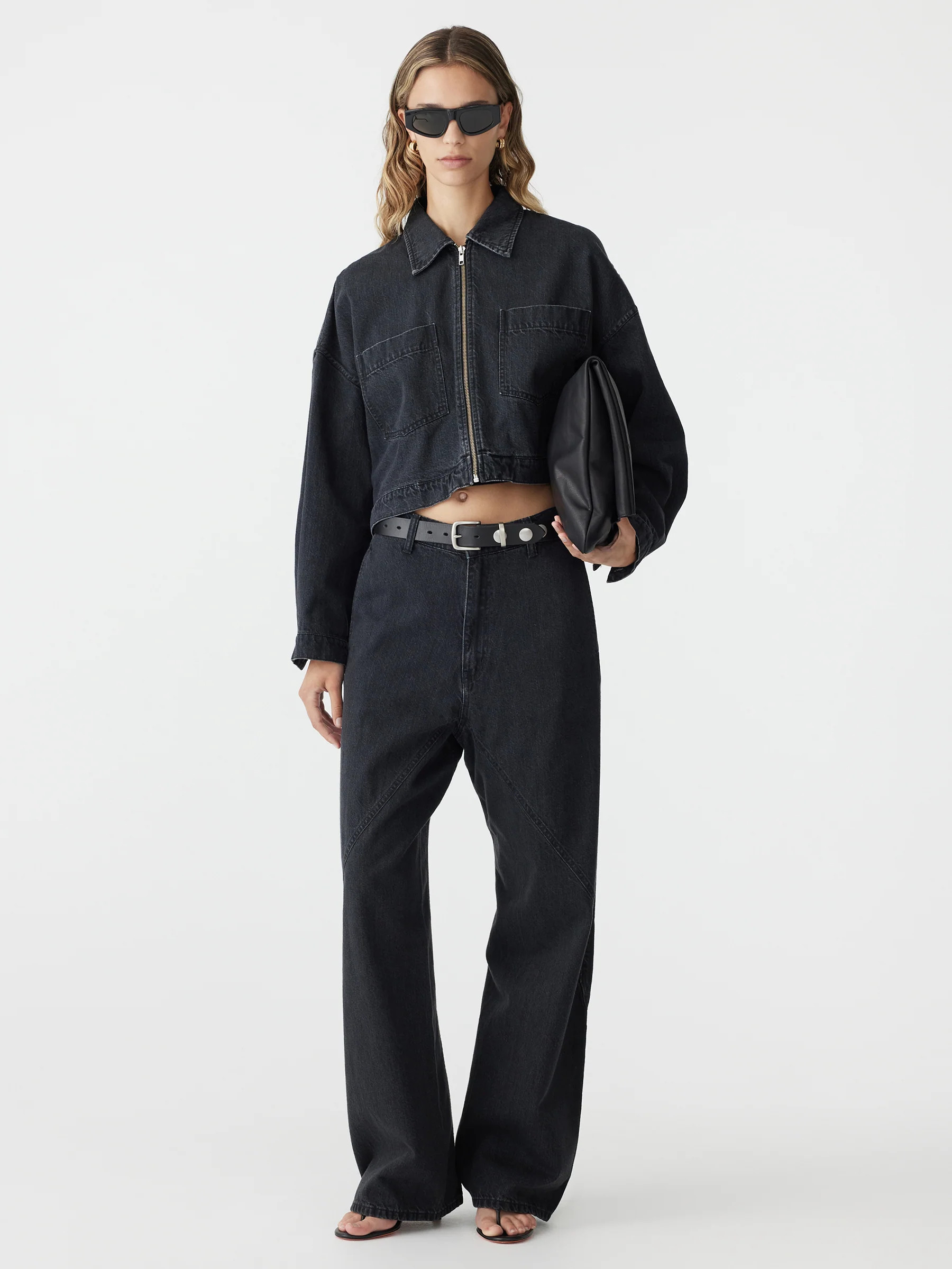 Denim Zip Front Crop Jacket | Bassike