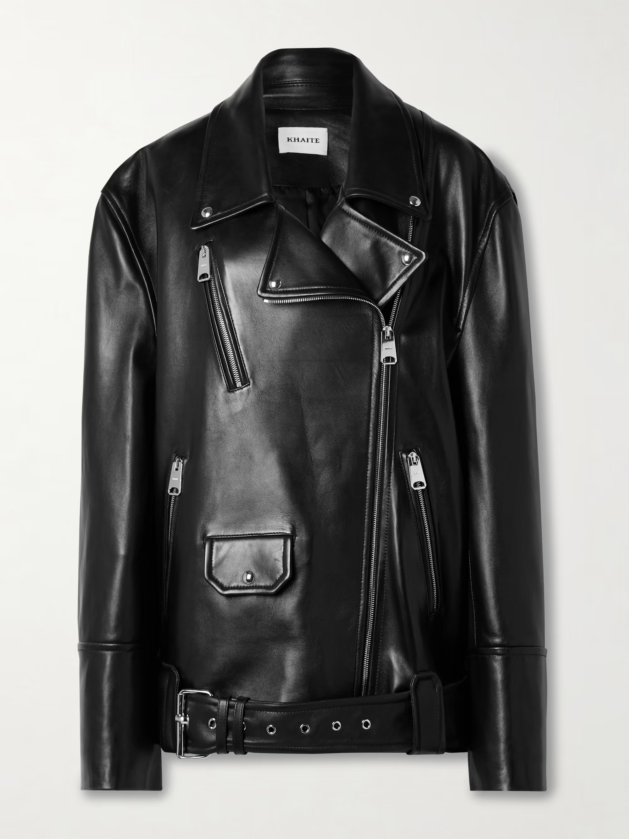Hansel oversized belted leather biker jacket | NET-A-PORTER (US)