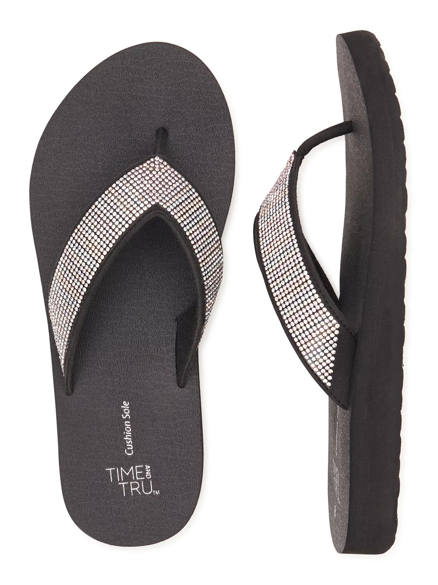 Time and Tru Women's Embellished Wedge Flip Flops | Walmart (US)