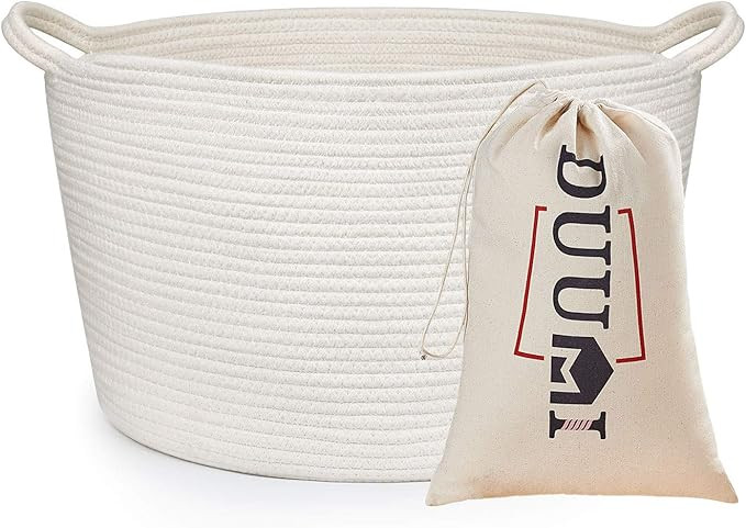 Rope Baskets 15"x10" Large Storage Baskets,Cotton Rope Woven Nursery Bins,Cotton Baskets,Off Whit... | Amazon (US)