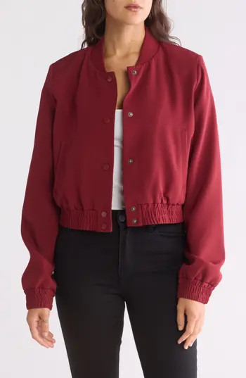 RACHEL Rachel Roy Crop Bomber Jacket in Burgundy at Nordstrom Rack, Size Small | Nordstrom Rack