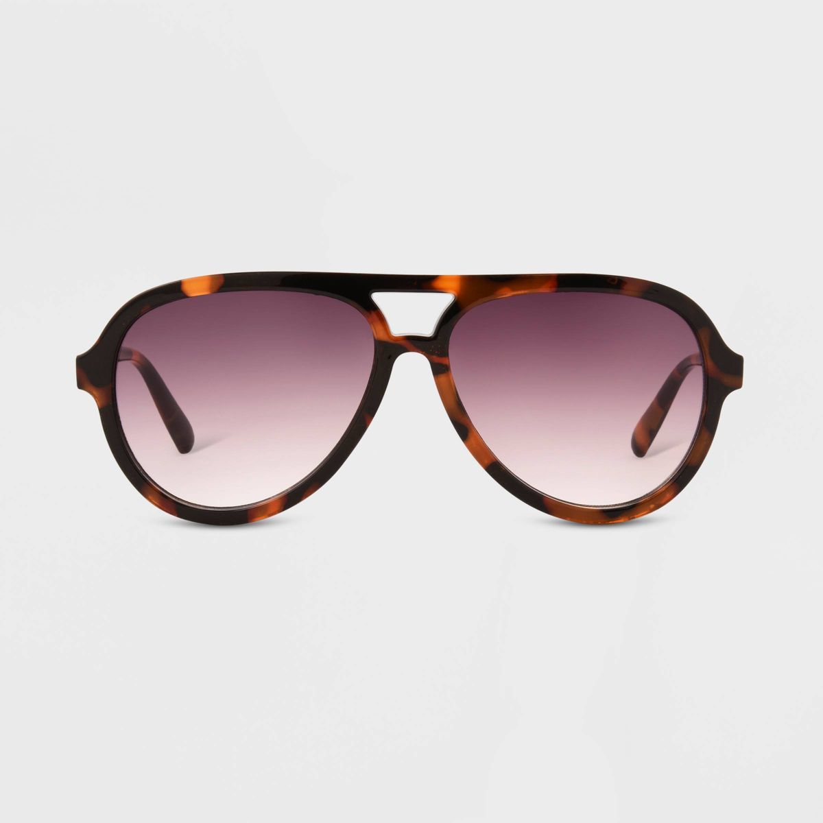 Women's Tortoise Print Shiny Plastic Metal Aviator Sunglasses - Universal Thread™ Dark Brown | Target