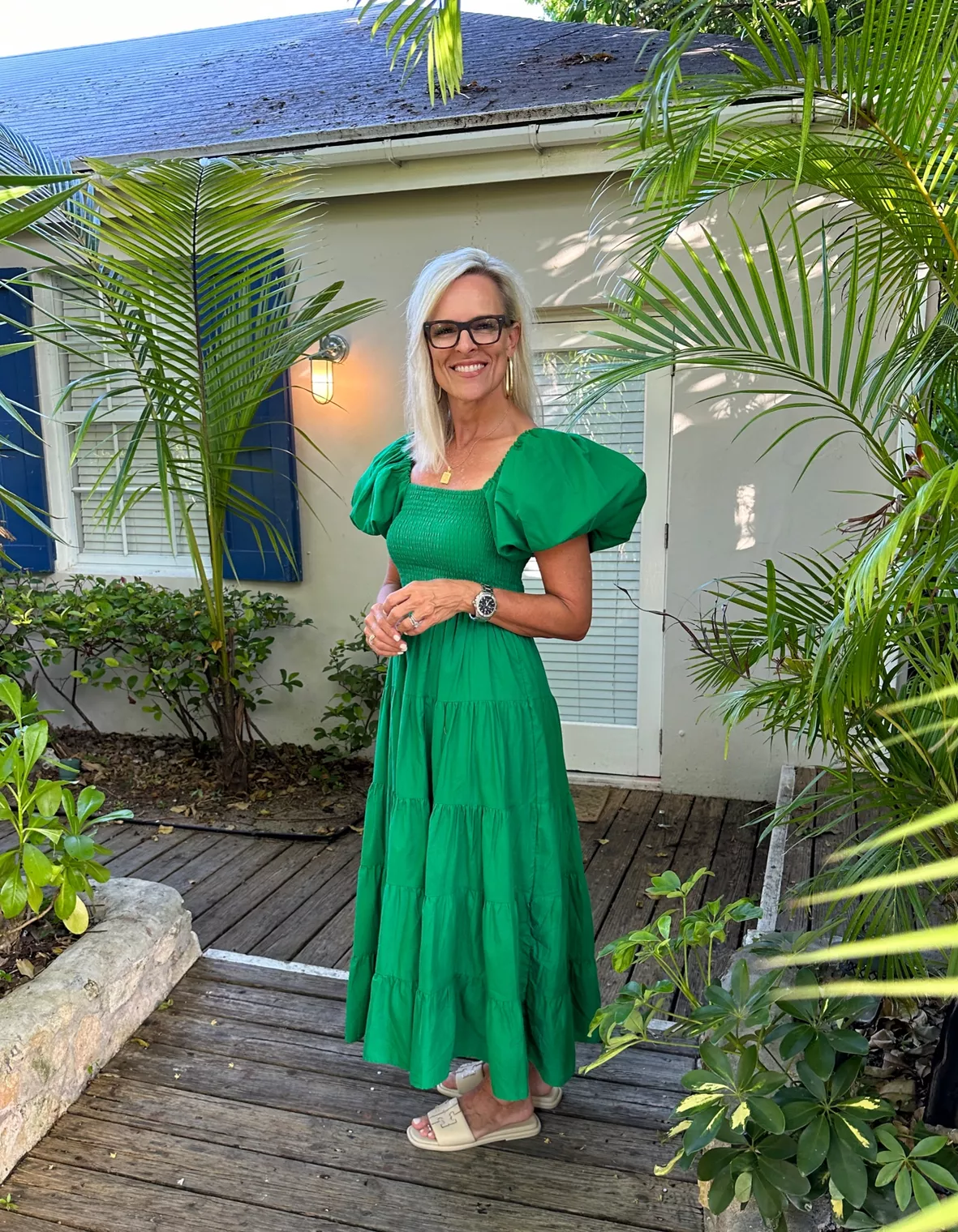Morgan Tiered Dress - Green