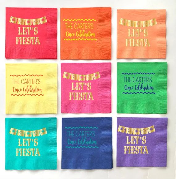 Let's fiesta napkins Cinco de Mayo napkins Fiesta party | Etsy | Etsy (US)