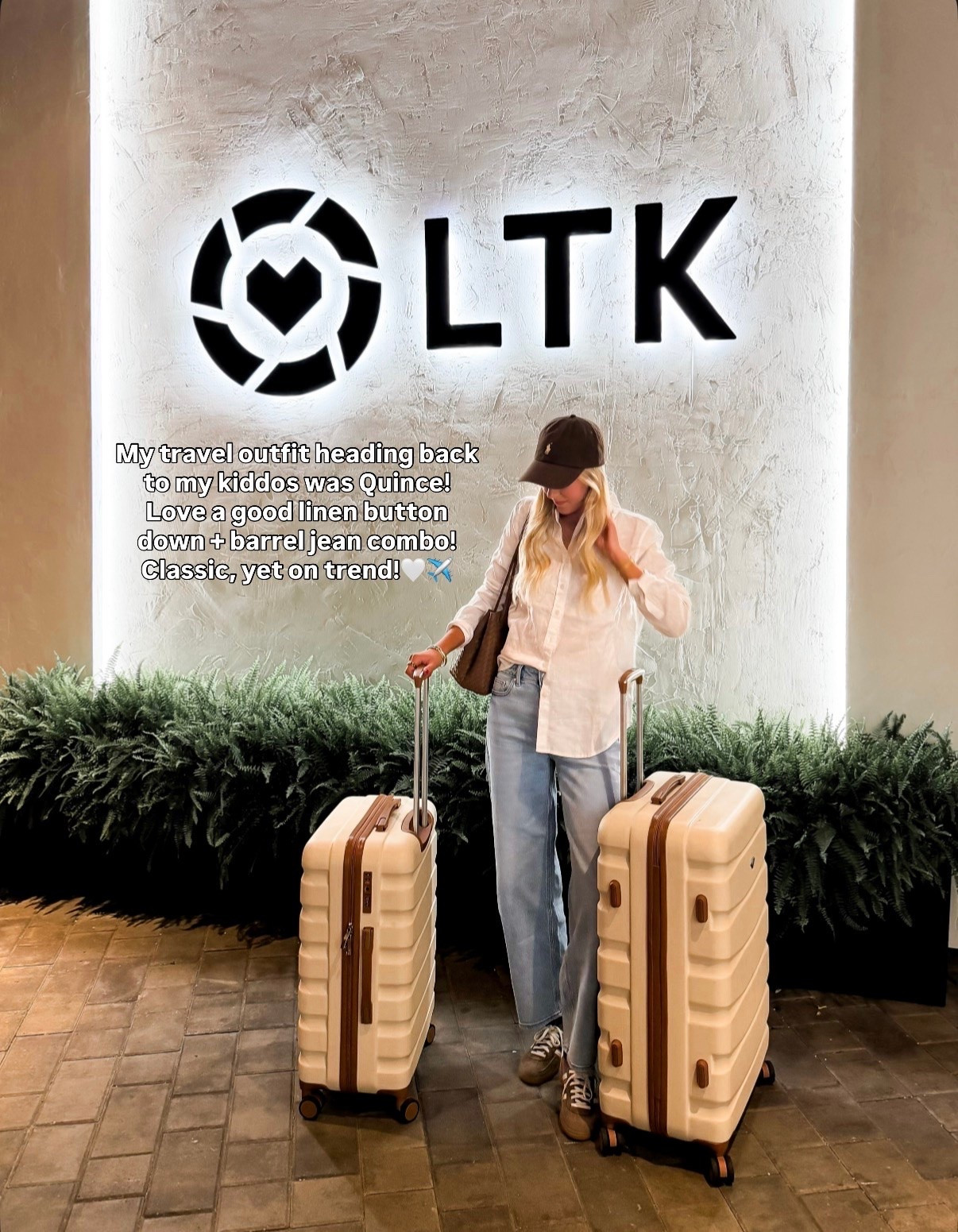 Travel fit! My airport outfit for heading back home! Love this linen button down + barrel jeans from Quince! LTKCon you’ve been a dream!♥️ @Quince

#LTKootd #LTKTravel #LTKdayinmylife