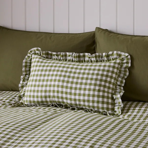 Portloe Frilled Cotton Rectangle Cushion Cover | Dunelm (migrated)