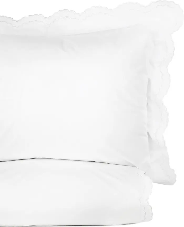 MELANGE HOME Full/Queen Double Scalloped Embroidered Duvet Set | Nordstromrack | Nordstrom Rack