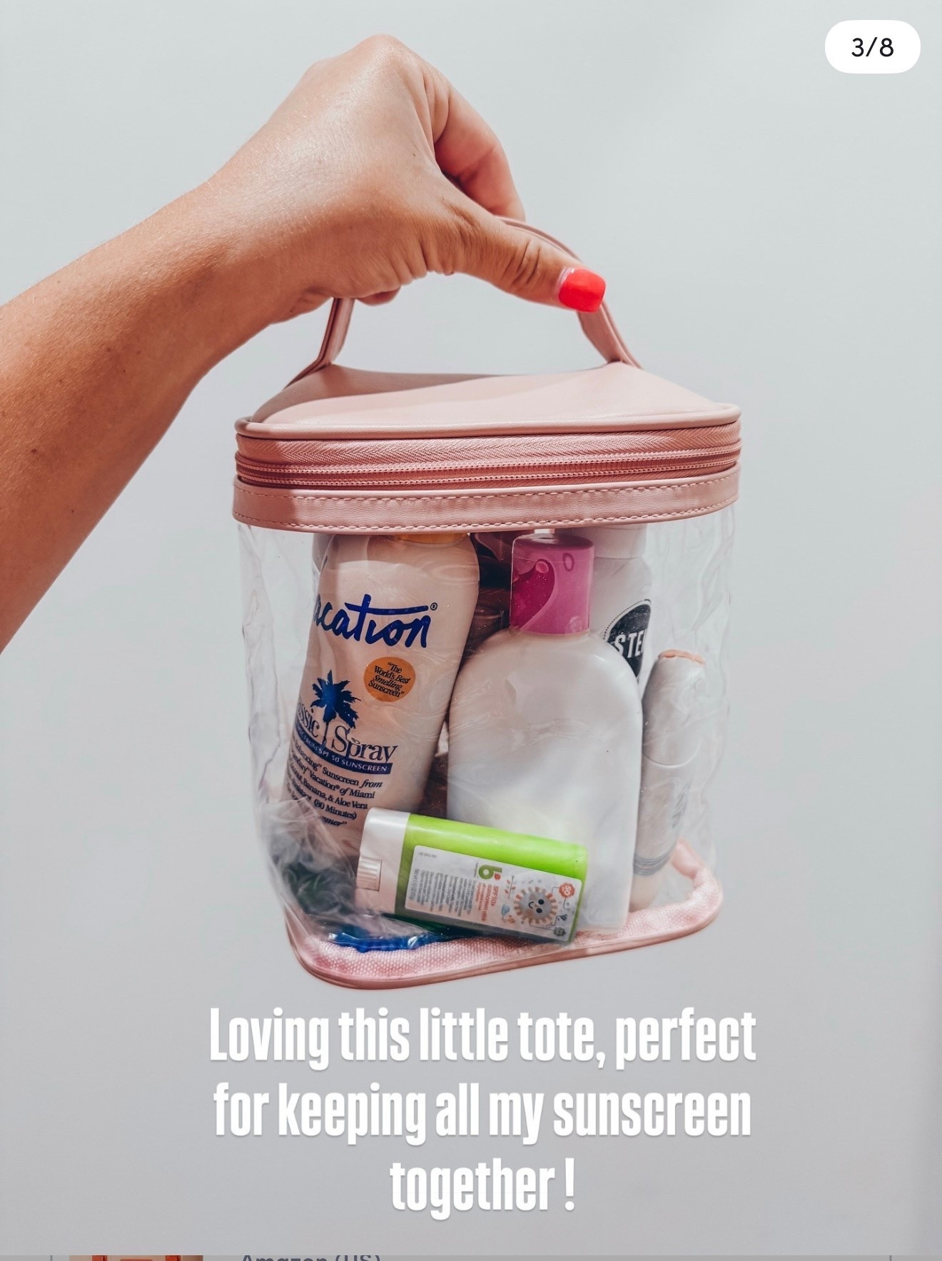 Sunscreen tote // I usually keep a small bottle of leave in conditioner  or detangler and a hair brush inside for the girls too

#LTKSwim #LTKKids #LTKTravel