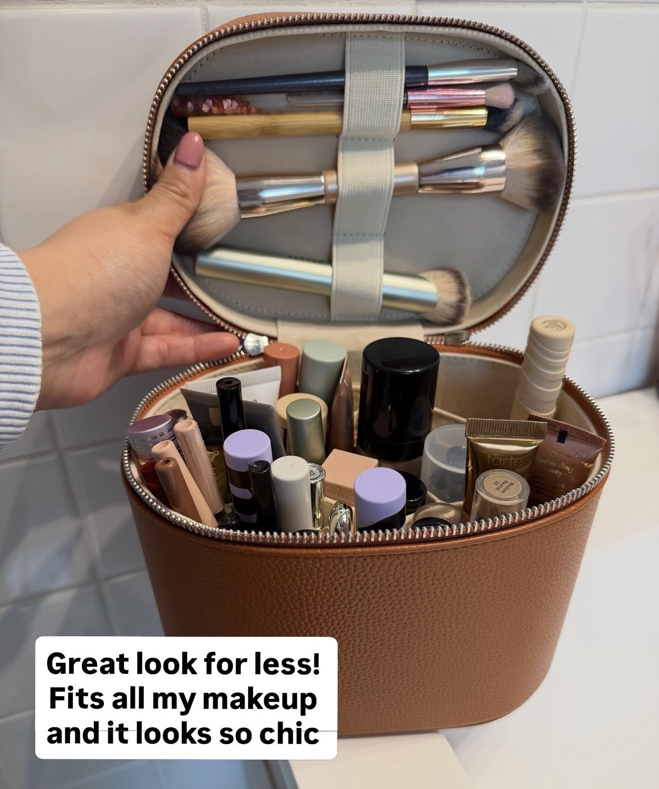 This makeup bag from Amazon is a great look for less and it fits all of my makeup. Under $35

#LTKHome #LTKBeauty #LTKmorningroutine