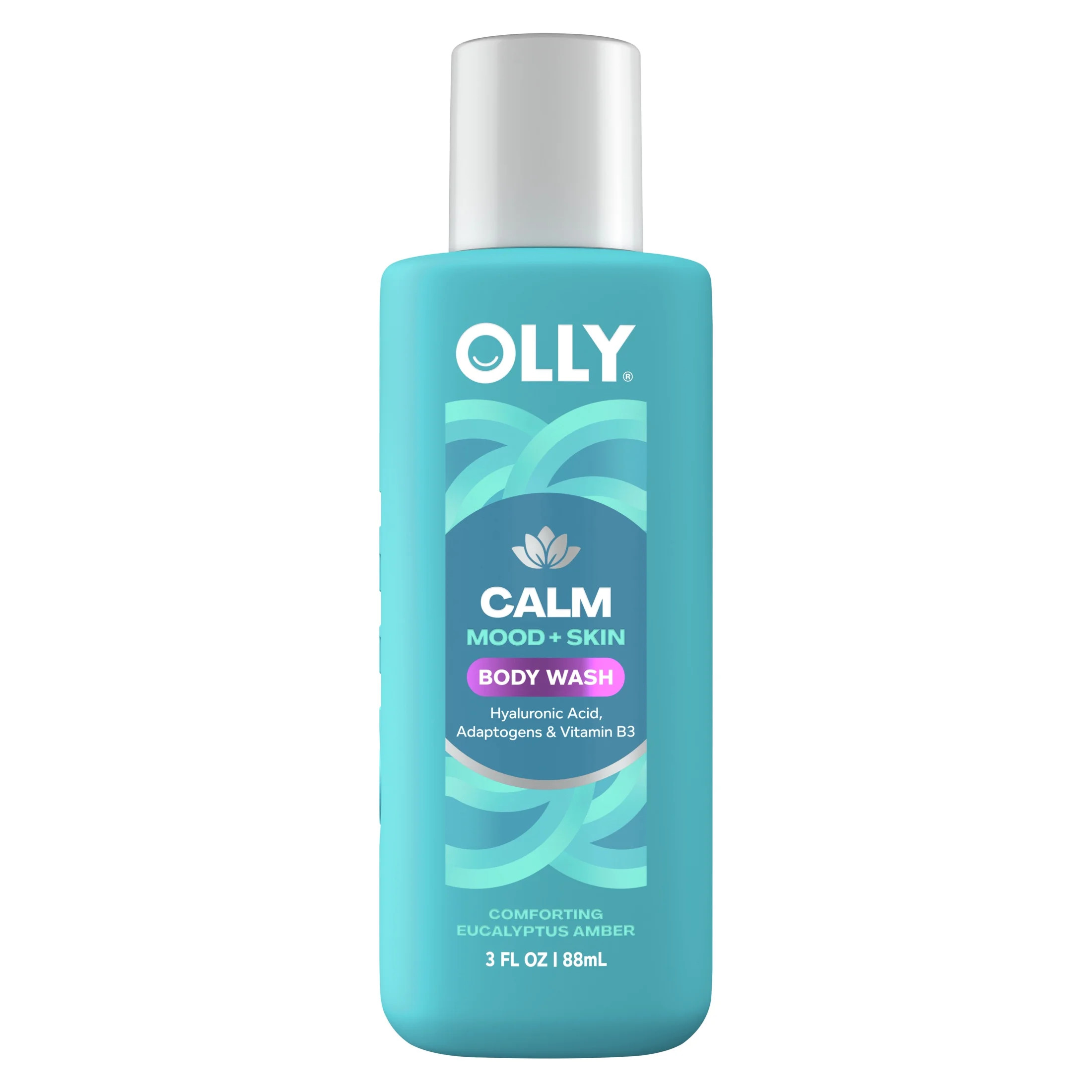 OLLY Vitamins Calm Body Wash Repairs Skin Barrier & Soothe Stress Eucalyptus Amber, 3 oz | Walmart (US)