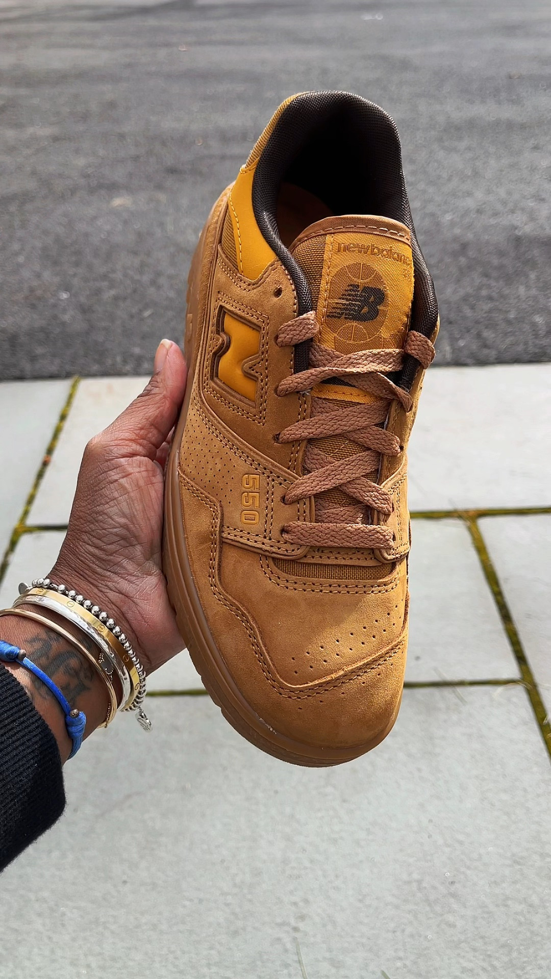 New balance wheat 550
Sea salt 2002r

Wearing size 6 or 6.5 kids/men’s 

#LTKshoecrush #LTKFind