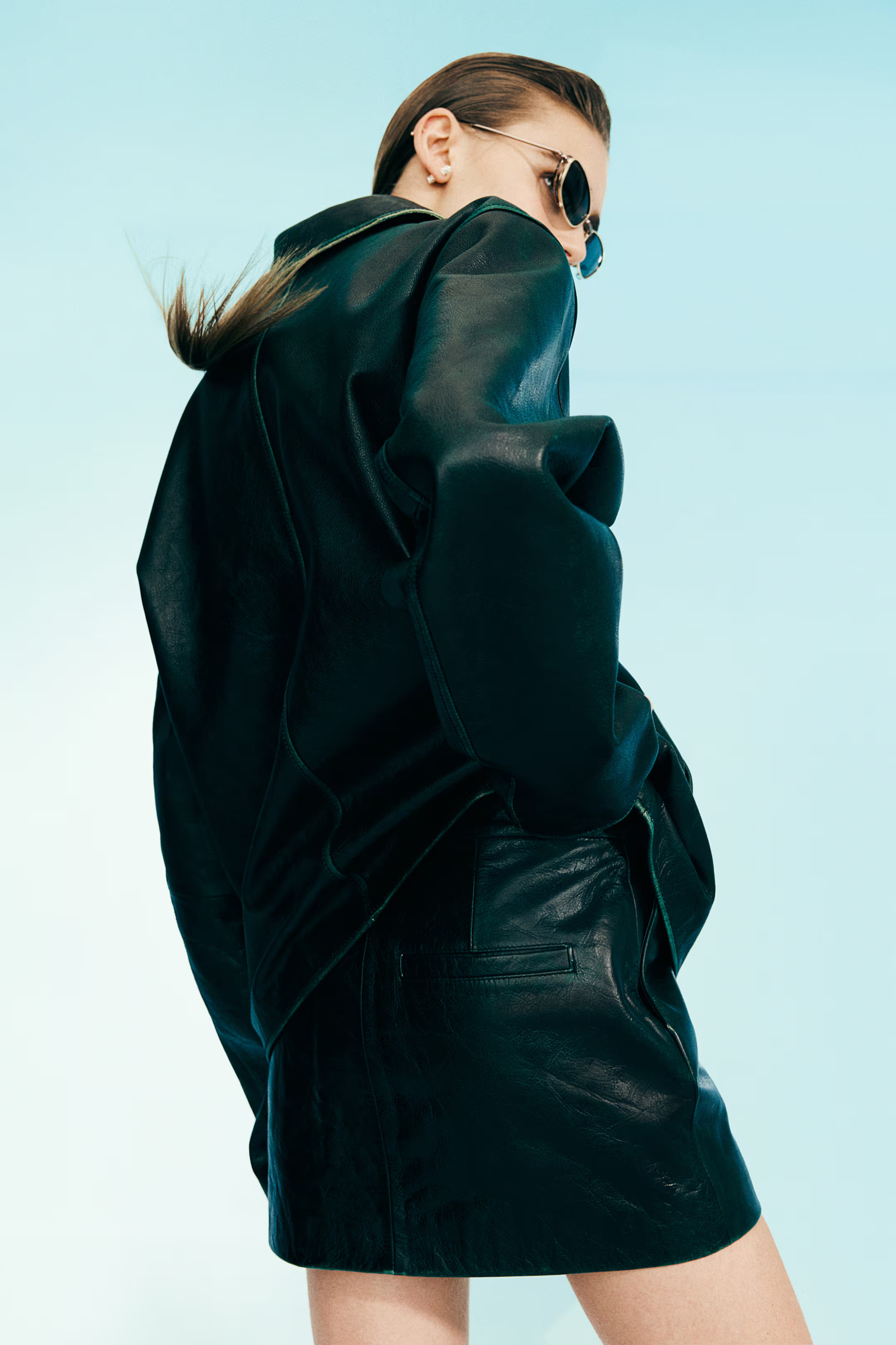 Hand-paint-look leather skirt - Black - Ladies | H&M GB | H&M (UK, MY, IN, SG, PH, TW, HK)