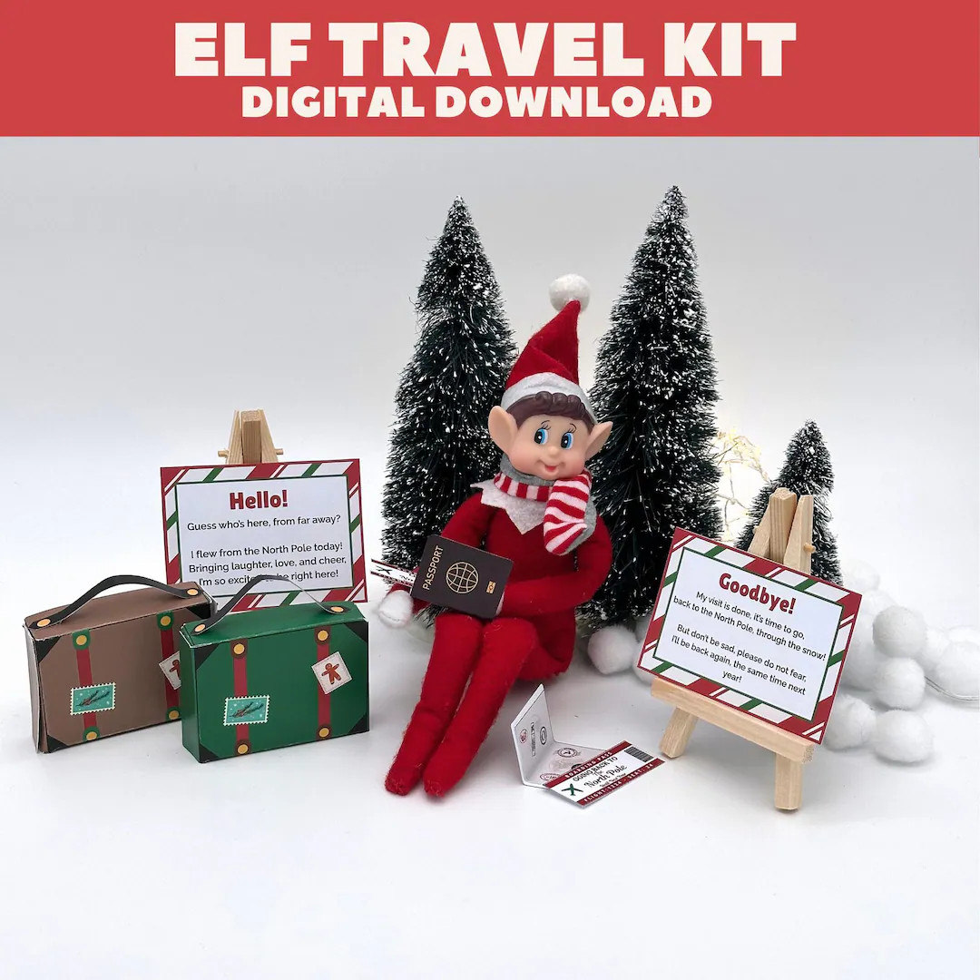 Elf Travel Props, Elf Arrival, Elf Goodbye, Christmas Elf Suitcase, Boarding Pass and Passport, E... | Etsy (US)