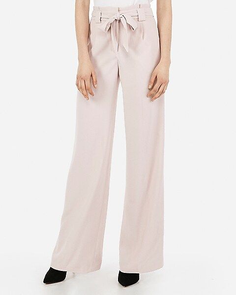 high waisted sash tie wide leg pant | Express
