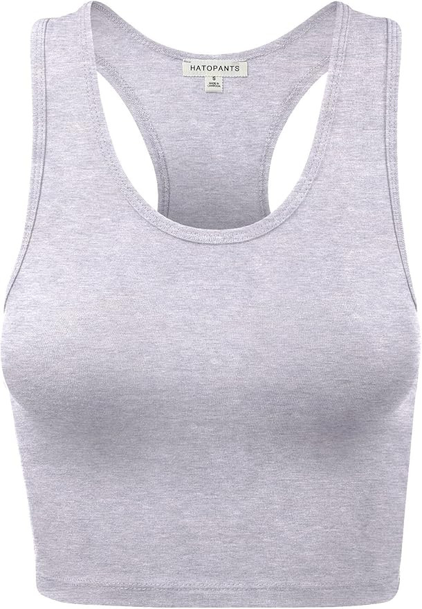 HATOPANTS Women's Cotton Racerback Basic Crop Tank Tops | Amazon (US)