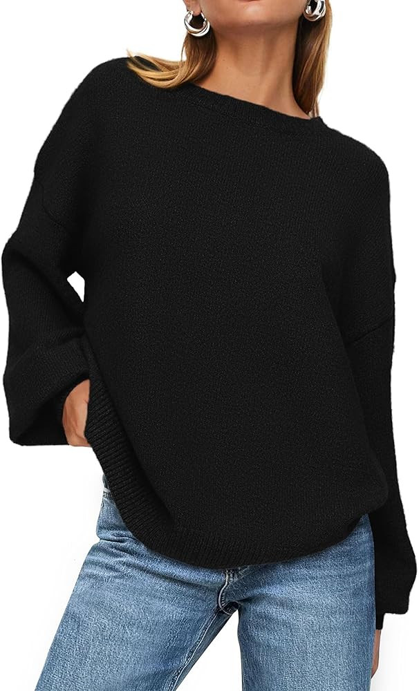 PRETTYGARDEN Women's 2026 Fall Sweaters Casual Crew Neck Long Sleeve Pullover Tops Ribbed Knit Lo... | Amazon (US)