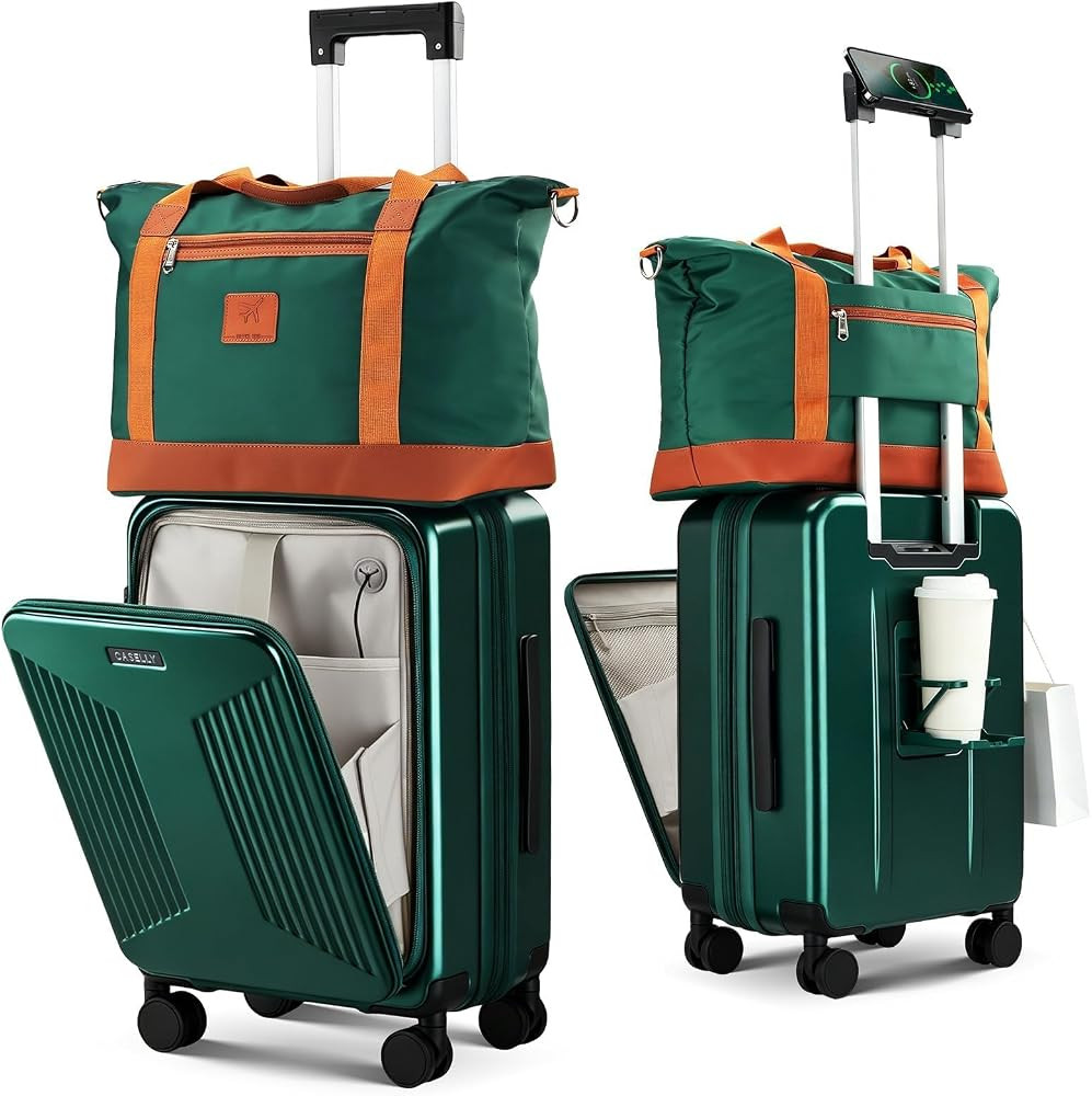 Carry on Luggage Top opening Suitcases, Expandable with Cup Holder and USB Charging Port,Lightwei... | Amazon (US)