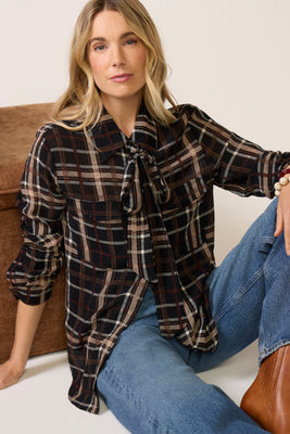 EVEREVE Meet In Paris Tie Neck Blouse - Meet In Paris Tie Neck Blouse | Shop.app