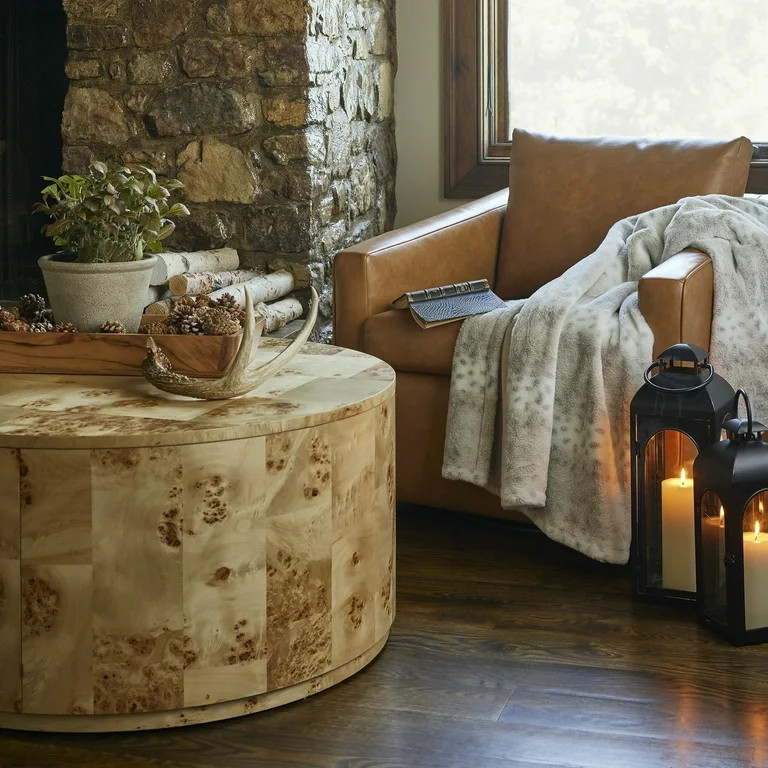 Better Homes & Gardens Steele Swivel Accent Chair, Camel Faux Leather | Walmart (US)