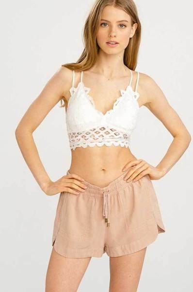 Wishlist Double Strap Padded Lace Bralette in Ivory | Glik's