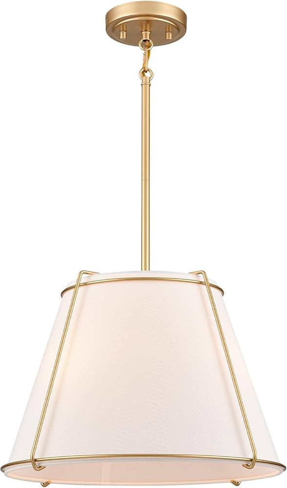 Cone Pendant Light Chandeliers 16" White and Gold | Amazon (US)