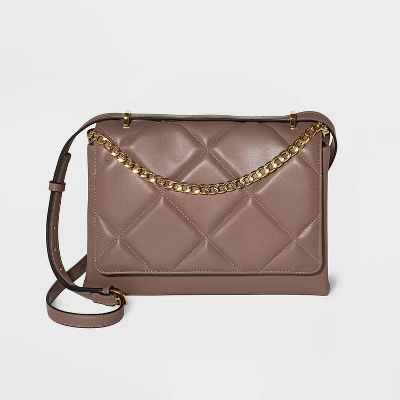 Square Woven Satchel Handbag - A New Day™ Taupe | Target