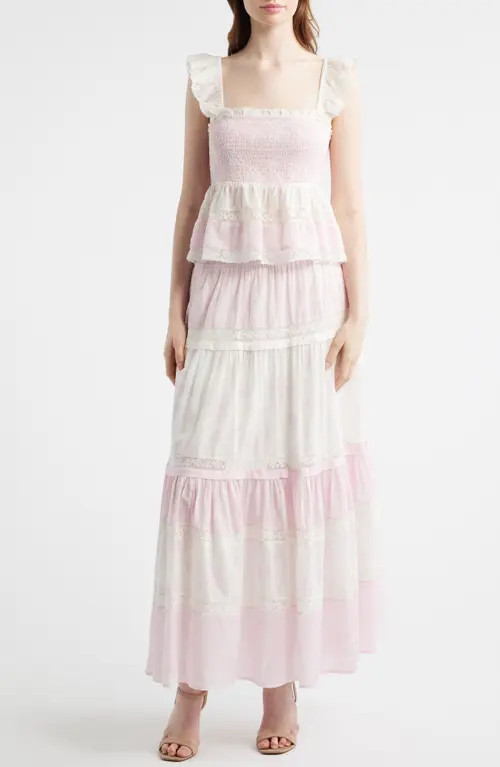 LoveShackFancy Phia Tiered Skirt in Nantucket Heirloom Print Mix at Nordstrom, Size X-Small | Nordstrom