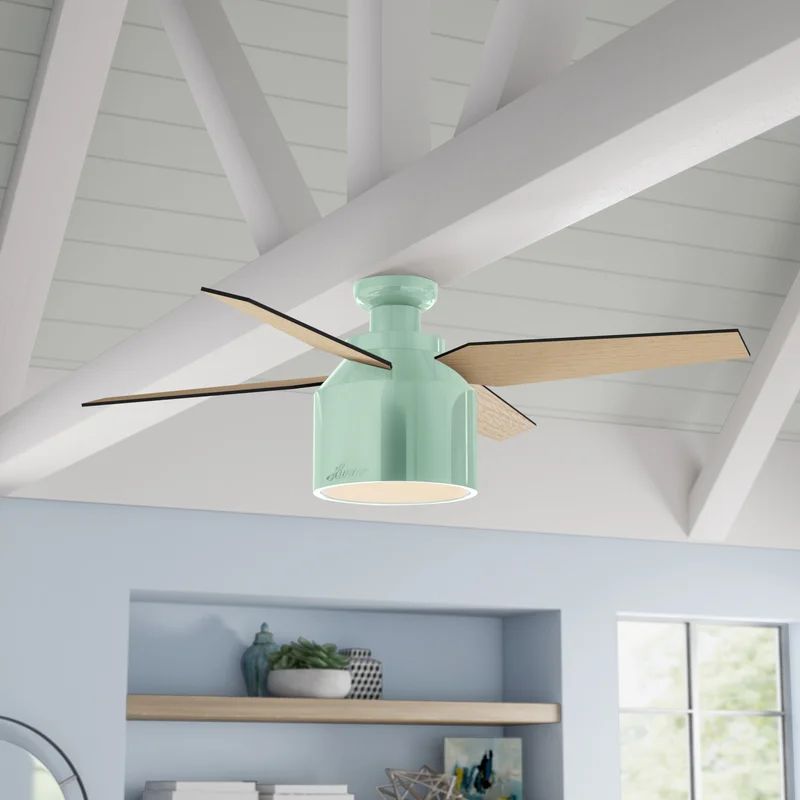 52" Cranbrook 4 - Blade Flush Mount Ceiling Fan with Remote Control and Light Kit Included | Wayfair North America