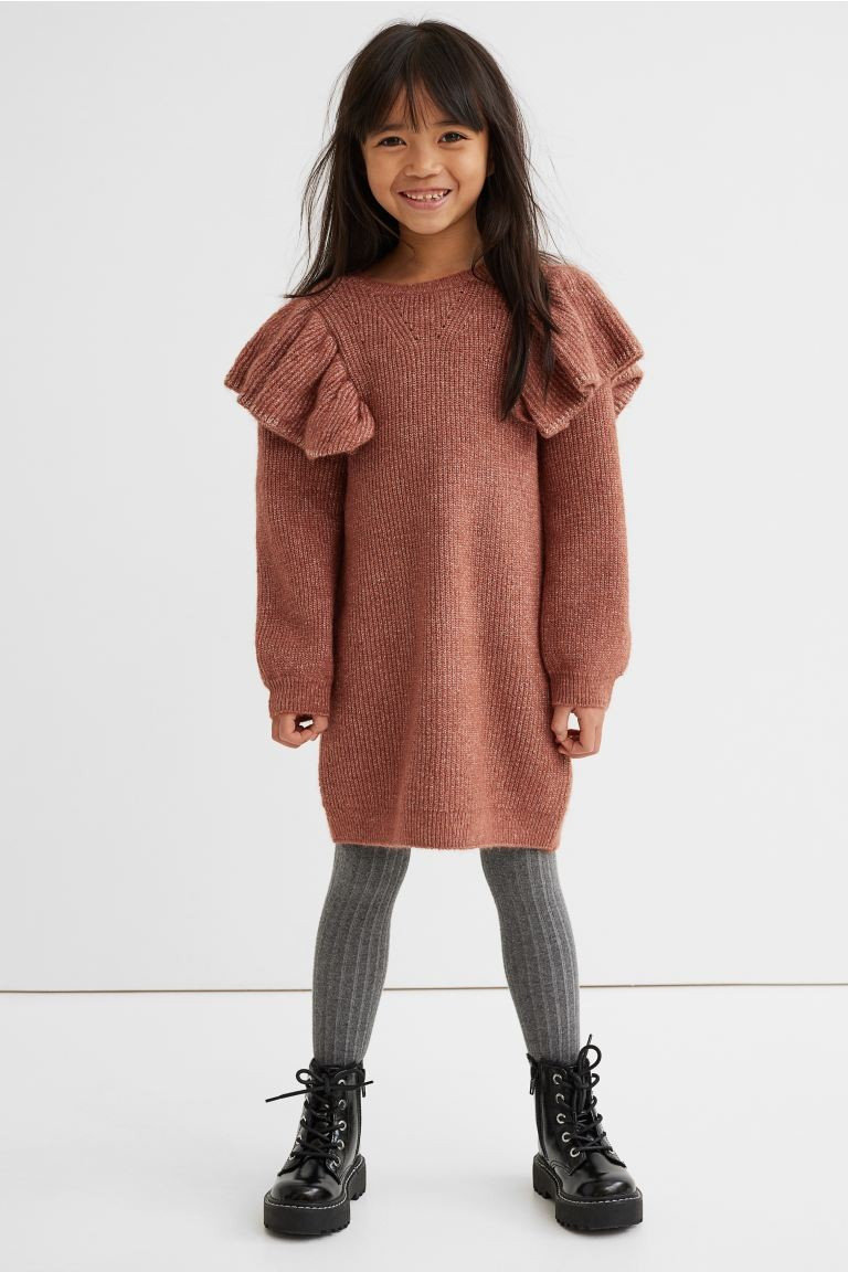 Flounce-trimmed Knit Dress | H&M (US + CA)