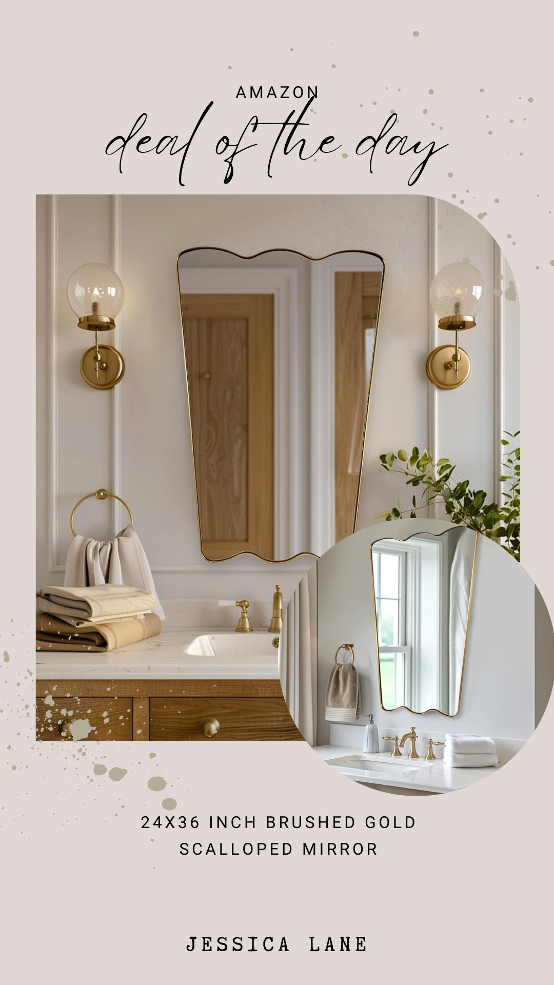 Add a touch of vintage elegance and feminine curves with this beautiful scalloped mirror in brushed gold. Perfect above a vanity or entryway table.#goldmirror #vanitymirror #homestyling #interioraccent #elegantdecor

#LTKSaleAlert #LTKHome #LTKBeauty